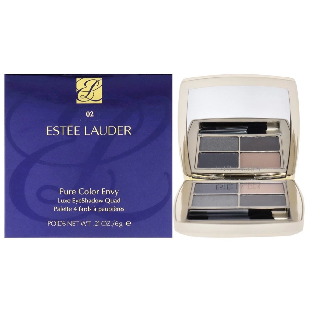 Estee Lauder 02 Indigo Night Pure Color Envy Luxe Eye Shadow Quad .21 oz Makeup